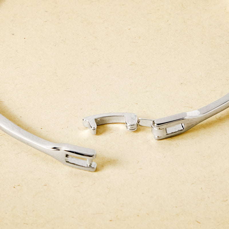 Knotted Glamour Silver Cuff Bracelet