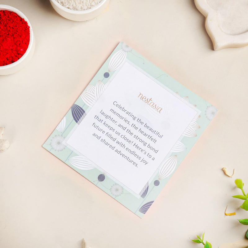 Kundan Mughal Motif Rakhi Lumba Gift Set