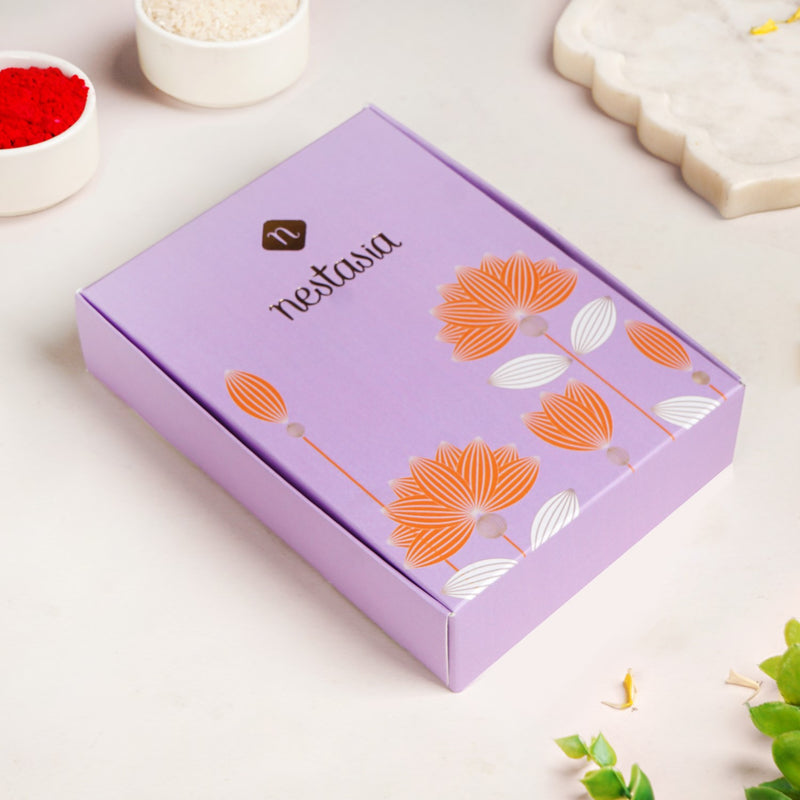 Kundan Mughal Motif Rakhi Lumba Gift Set