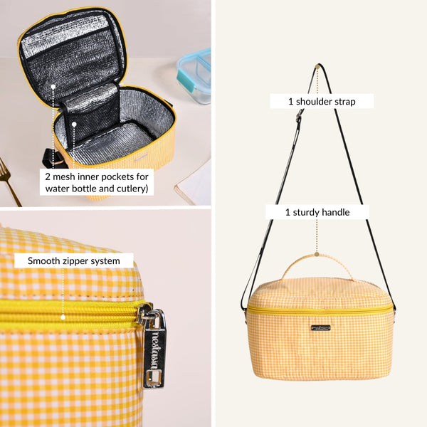 Sunshine Checkered Insulated Lunch Bag