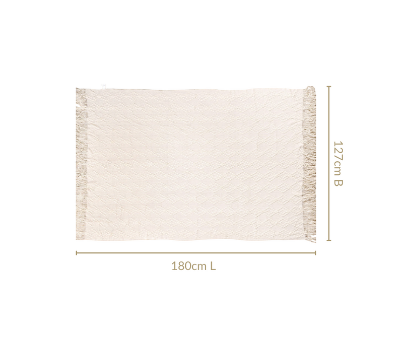 Feather Soft Throw Blanket Off White