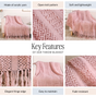 Blush Pink Feather Soft Throw Blanket