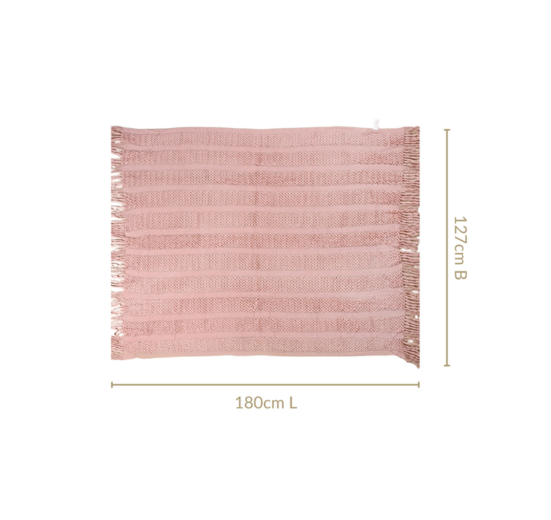 Blush Pink Feather Soft Throw Blanket