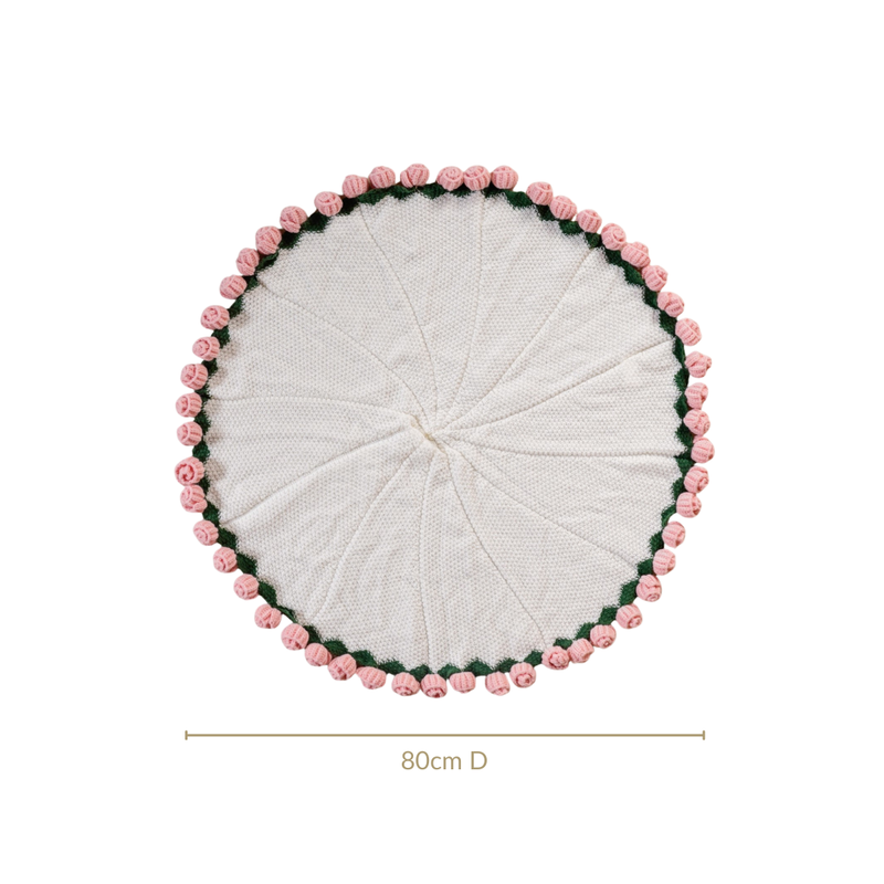 Crochet Bouquet Throw Pink 80cm