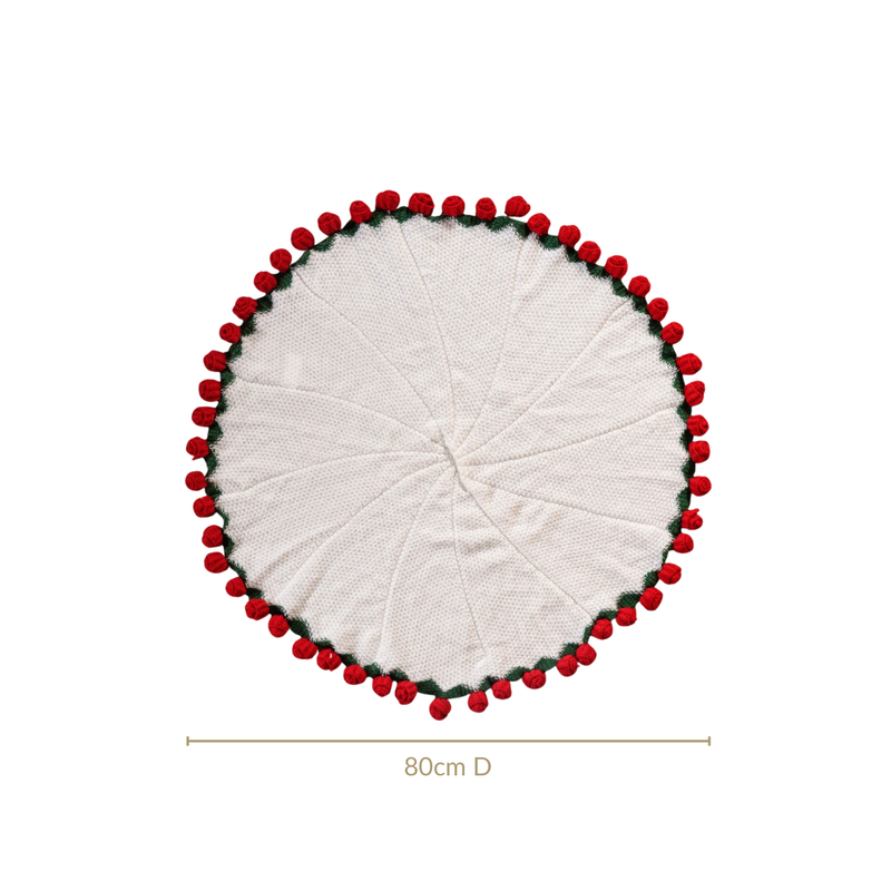 Rosetta Crochet Bouquet Throw Red 80cm