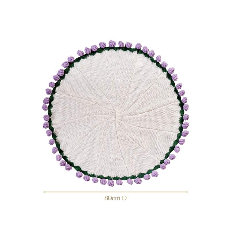 Crochet Bouquet Throw Purple 80cm