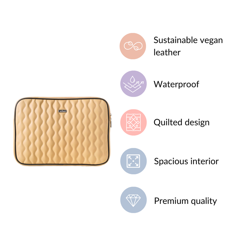 Multi Functional Water Resistant Laptop Sleeve Beige