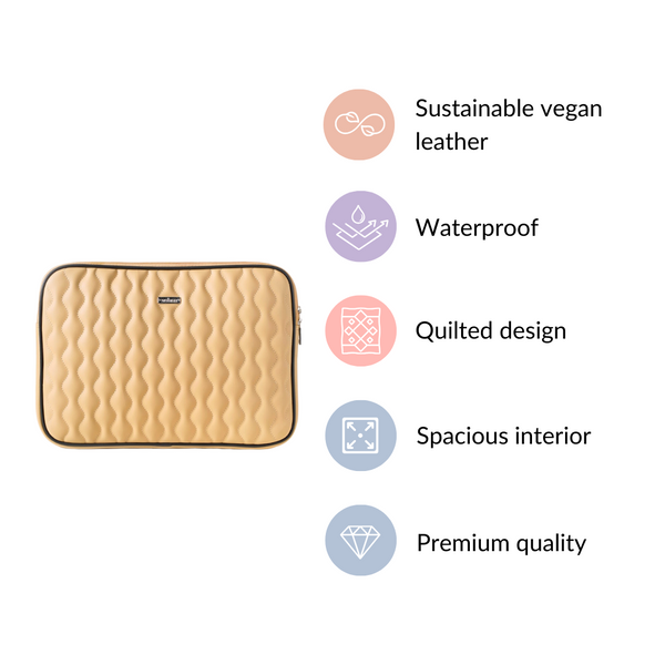Multi Functional Water Resistant Laptop Sleeve Beige
