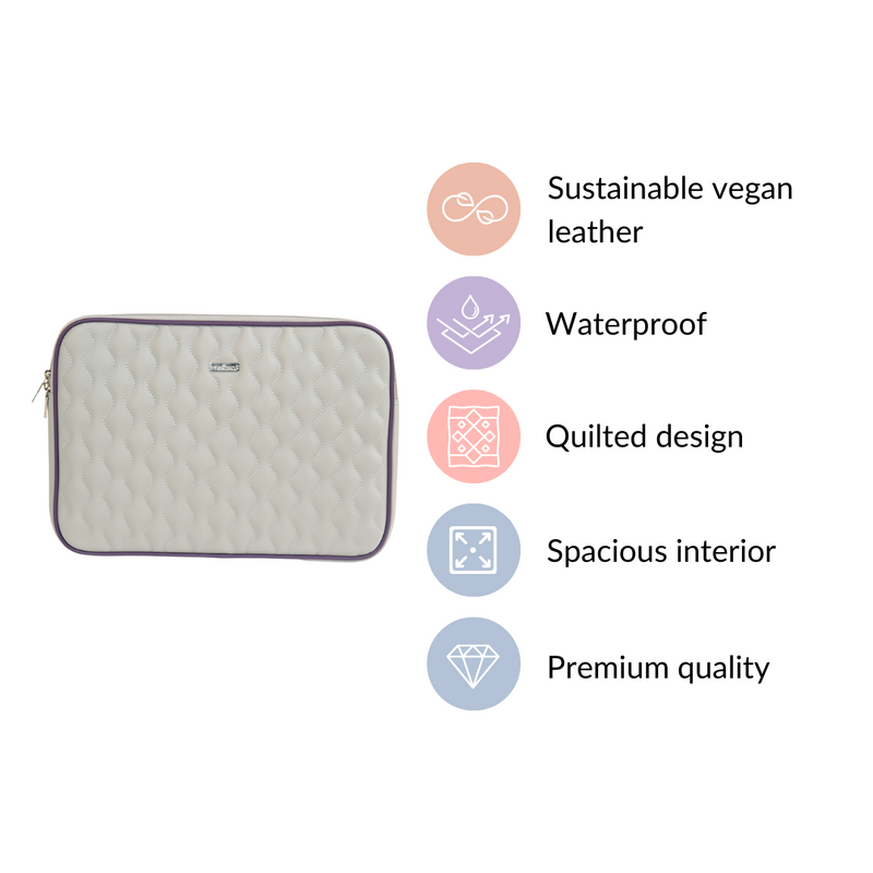 Soft Vegan Leather Laptop Sleeve Grey