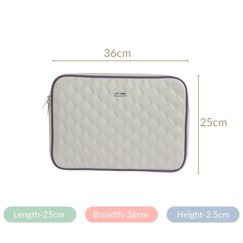 Soft Vegan Leather Laptop Sleeve Grey