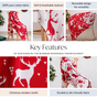 Reindeer Reversible Throw Blanket Red White