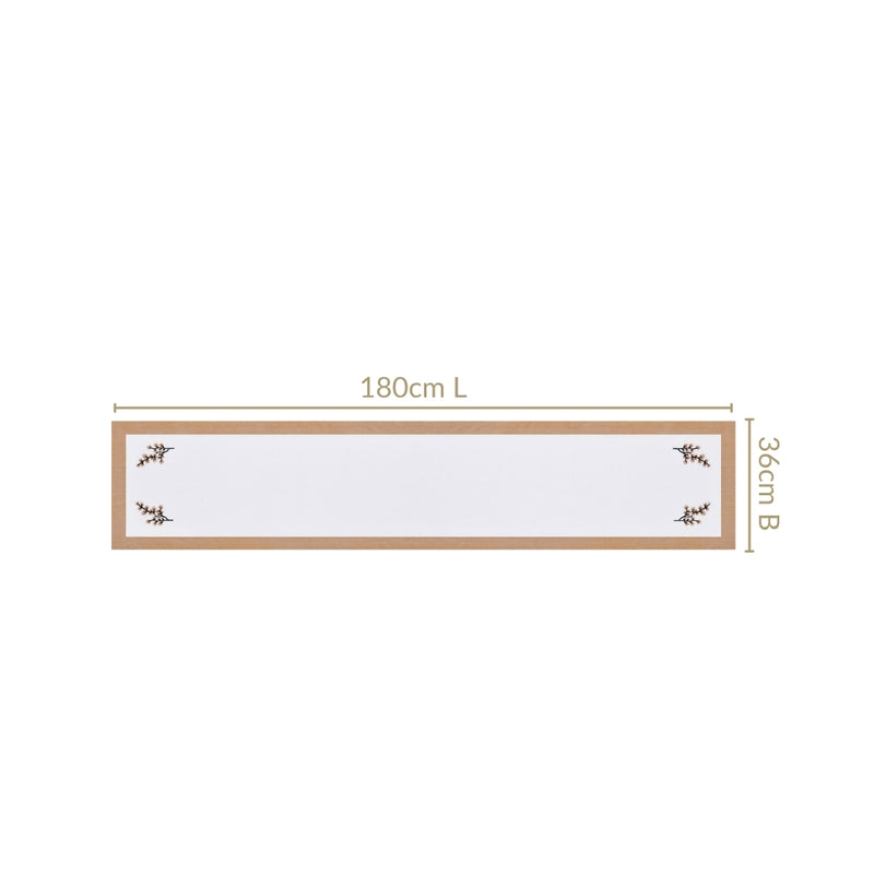 Midori Rustic Charm Cotton Table Runner In Brown 180x36cm