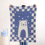 Cuddle Bear Knitted Cotton Throw Blanket For Toddlers 105x78cm