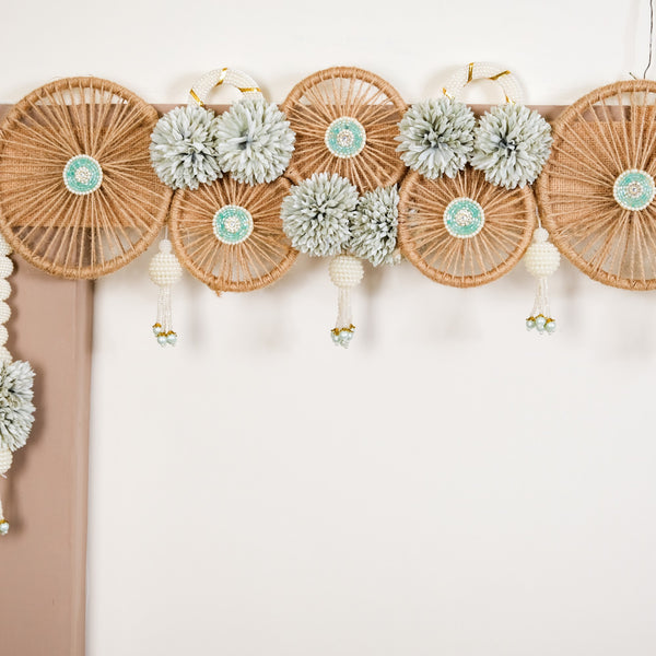 Minimalist Jute Chakra Festive Wall Hanging Toran With Tassels
