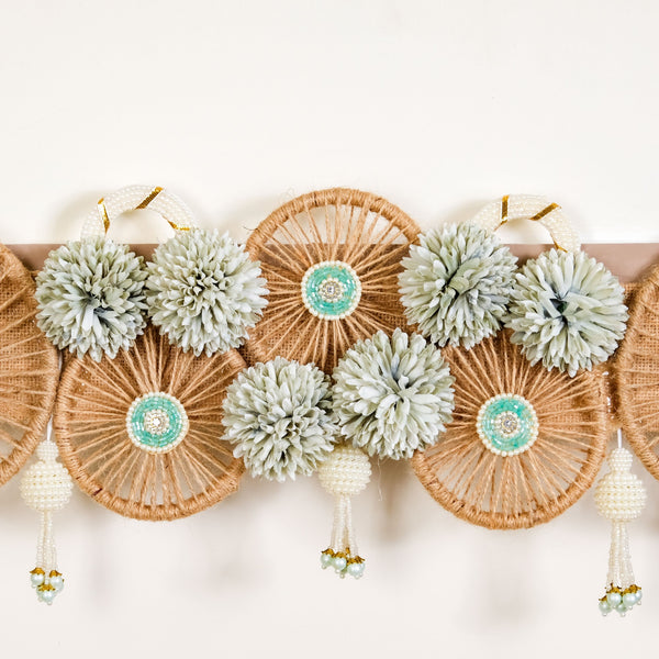 Minimalist Jute Chakra Festive Wall Hanging Toran With Tassels