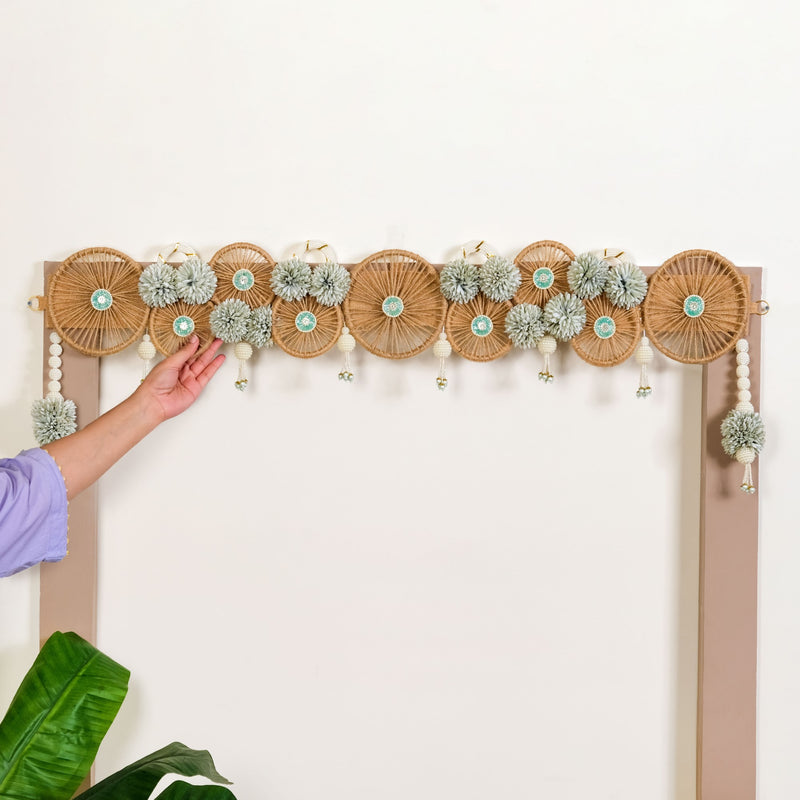 Laminated Jute Chakra Festive Wall Hanging With Tassels