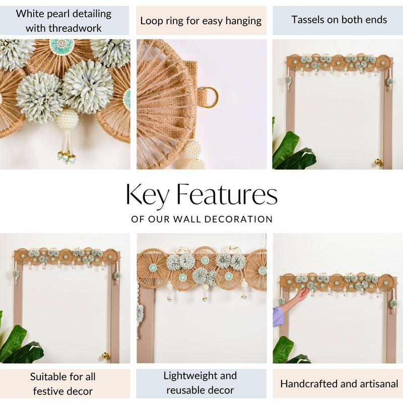 Laminated Jute Chakra Festive Wall Hanging With Tassels