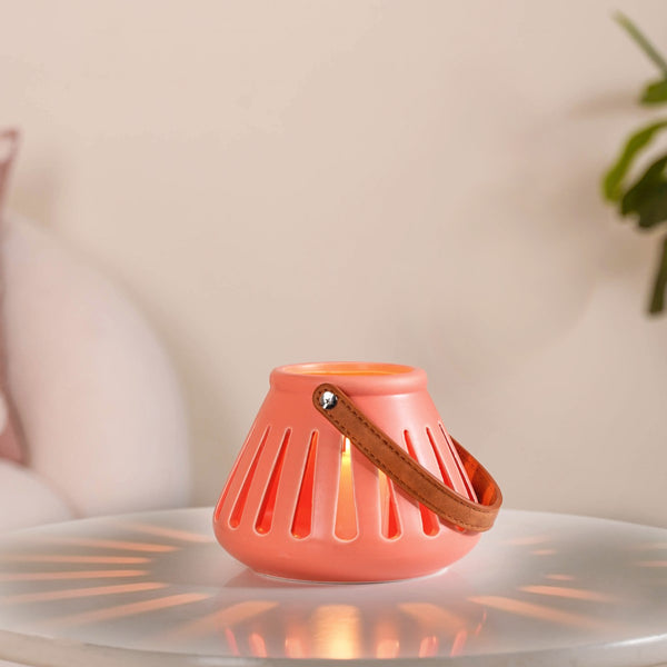 Decor Lamp Holder Peach Set of 2