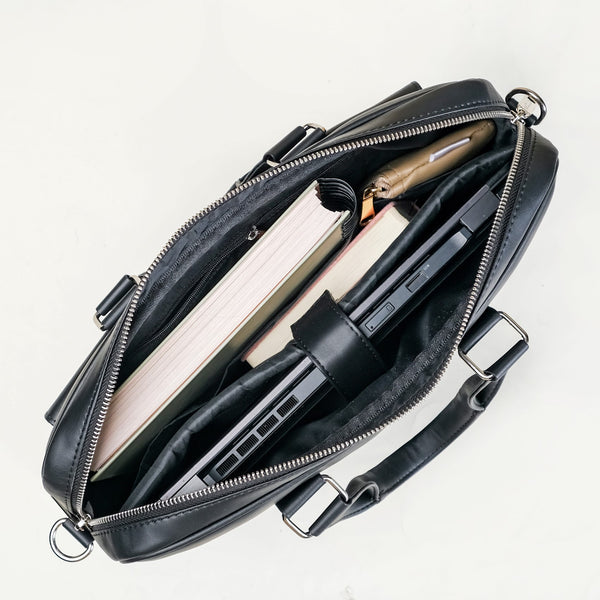 Chic Vegan Leather Laptop Bag For Women Black