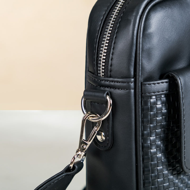 Chic Vegan Leather Laptop Bag For Women Black