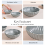 Set Of 4 Grey Scallop Side Bowls 250ml - Ceramic bowls, big snack bowls set, dessert serving bowls