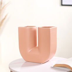 Modern U-Shaped Flower Vase Peach