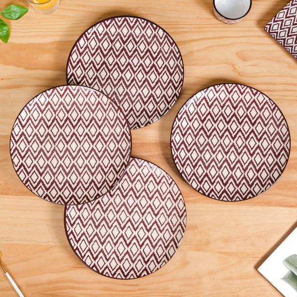 Kaleido Ceramic Dinner Plate Set Of 4 Brown 11 Inch