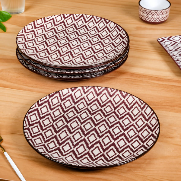 Kaleido Ceramic Dinner Plate Set Of 4 Brown 11 Inch