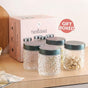 Lattice Embossed Jar With Lid Set Of 4 750ml