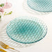 Weave Design Glass Dinner Plate Set Of 6 Teal 25cm