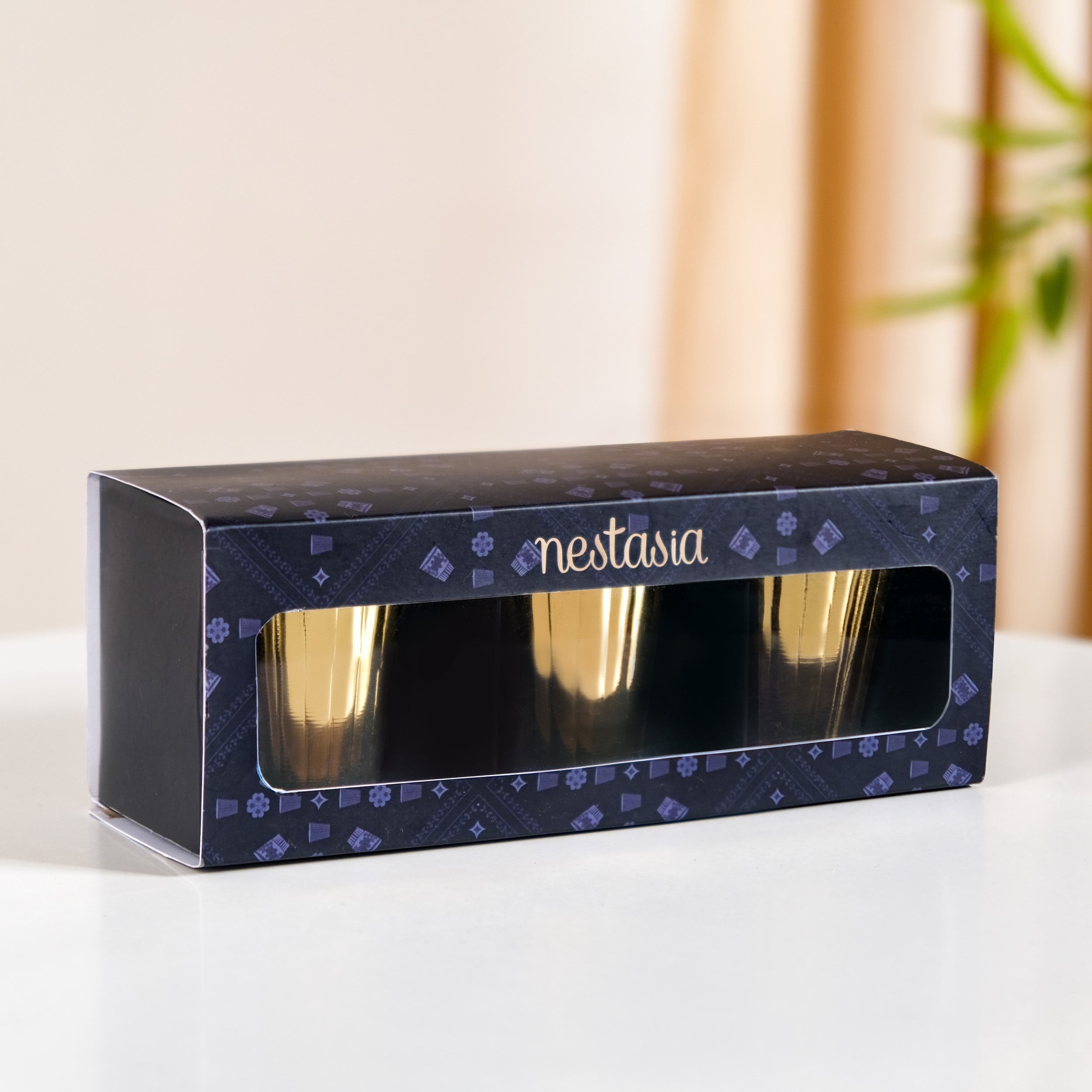 Lavender Fluted Candle Set Of 3 Online - Premium Candle | Nestasia