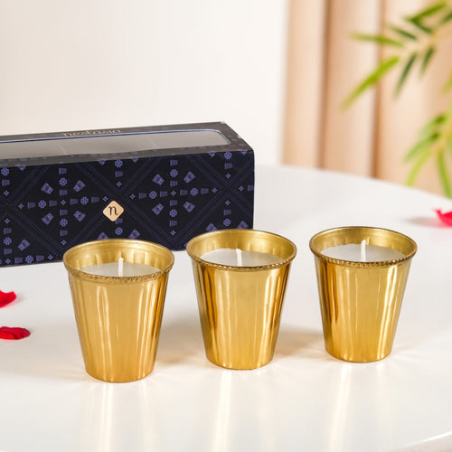 Lavender Fluted Candle Set Of 3