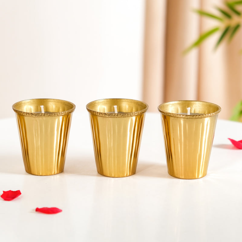 Lavender Fluted Candle Set Of 3