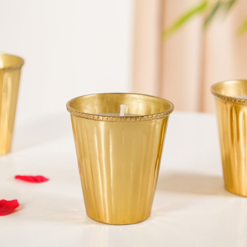 Lavender Fluted Candle Set Of 3