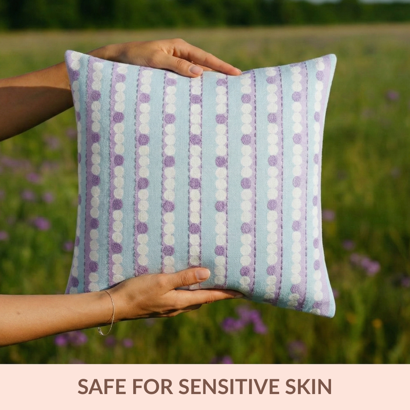 Lavender Lanes Cotton Embroidered Cushion Cover 40x40cm