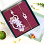 Lavender Pearl Rakhi Lumba Set Of 4 With Gift Box And Card