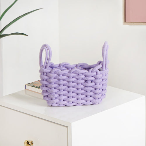 Lavender Roped Style Small Basket