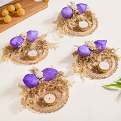 Lavender Sola Bud Tea Light Holder Set Of 4