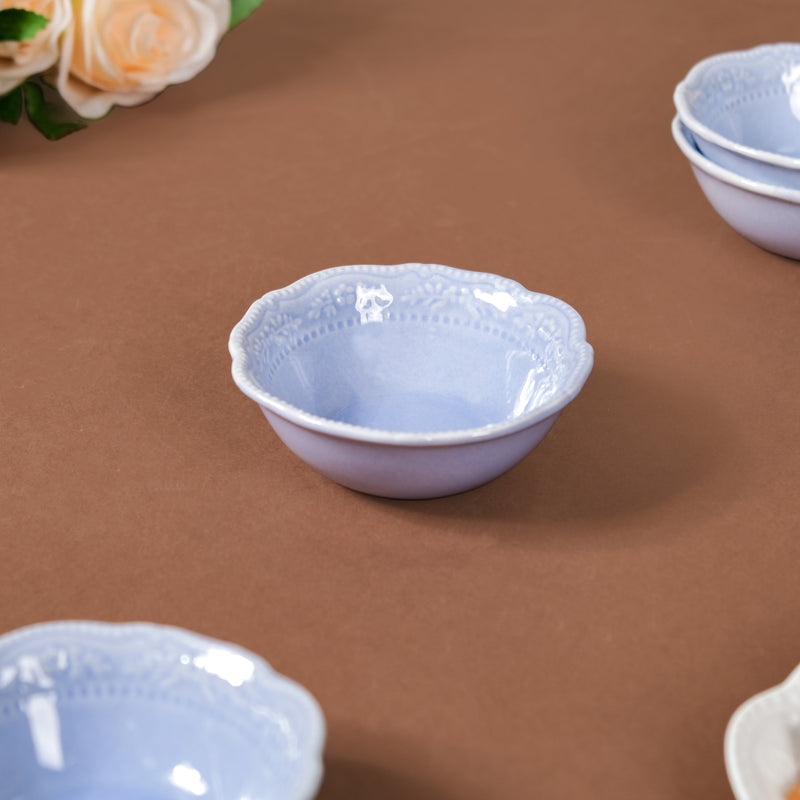 Lavender Vintage Ceramic Bowl Set Of 4 150ml - Serving bowls, ceramic serving bowls, serving bowls set, snack bowls, icecream bowls, ceramic bowls
