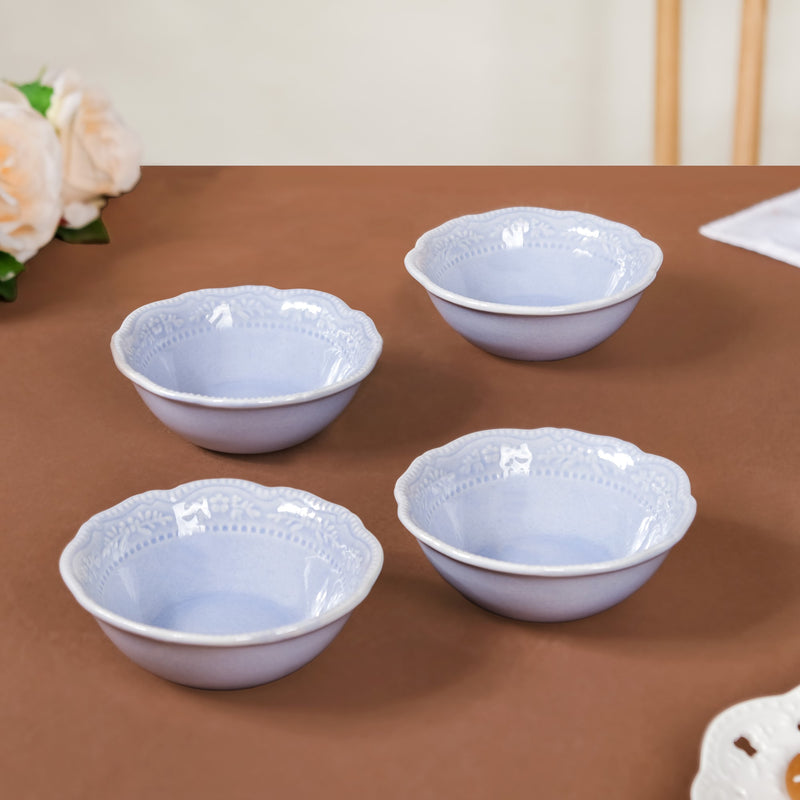 Lavender Vintage Ceramic Bowl Set Of 4 150ml - Serving bowls, ceramic serving bowls, serving bowls set, snack bowls, icecream bowls, ceramic bowls