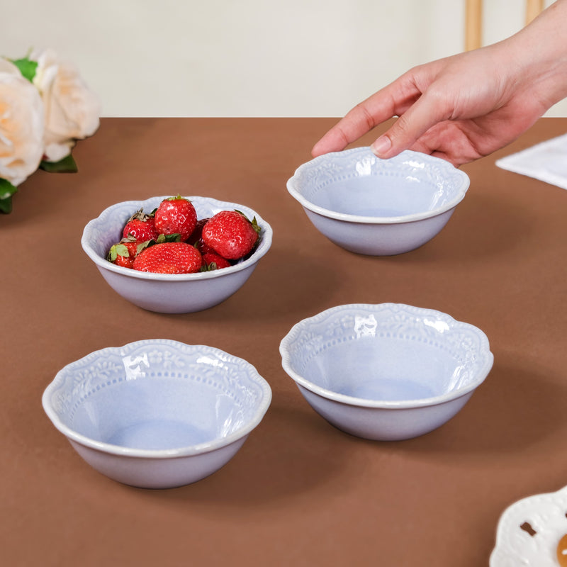 Lavender Vintage Ceramic Bowl Set Of 4 150ml - Serving bowls, ceramic serving bowls, serving bowls set, snack bowls, icecream bowls, ceramic bowls