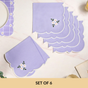 Lavender Embroidered Cotton Table Napkin Set Of 6