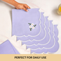 Lavender Embroidered Cotton Table Napkin Set Of 6