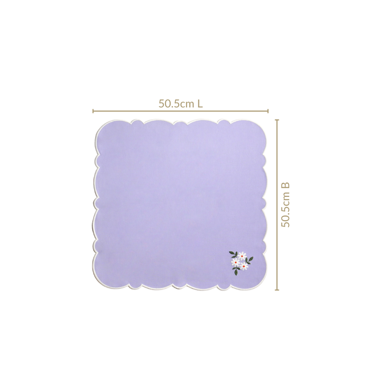 Lavender Embroidered Cotton Table Napkin Set Of 6