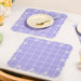 Lavender Lattice Scallop Embroidered Cotton Table Mat Set Of 6