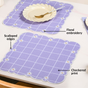 Lavender Lattice Scallop Embroidered Cotton Table Mat Set Of 6