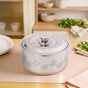 Floral Etched Stainless Steel Casserole With Lid 1500ml