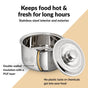 Floral Etched Stainless Steel Casserole With Lid 1500ml