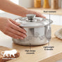 Floral Etched Stainless Steel Casserole With Lid 1500ml