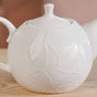 Leaf Embossed Ceramic Tea Pot With Stand 900ml